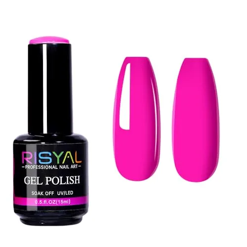 15ml Rose Pink Gel Nail Polish,1 Pcs High Gloss Long Lasting Gel Polish, UV LED Soak-Off Nail Polish Gel for Manicure Salon DIY (#100, 15ml)