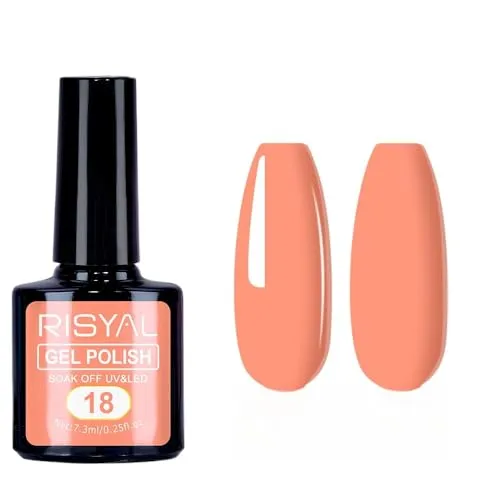 7.3ml Gel Nail Polish,1 Pcs High Gloss Long Lasting Gel Polish, UV LED Soak-Off Nail Polish Gel for Manicure Salon DIY (18, 7.3ml)