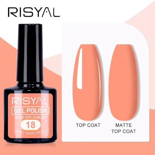 7.3ml Gel Nail Polish,1 Pcs High Gloss Long Lasting Gel Polish, UV LED Soak-Off Nail Polish Gel for Manicure Salon DIY (18, 7.3ml)