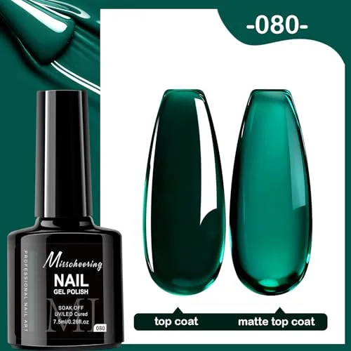 7.5ml Gel Nail Polish,1 Pcs High Gloss Long Lasting Gel Polish, UV LED Soak-Off Nail Polish Gel for Manicure Salon DIY (080, 7.5ml)