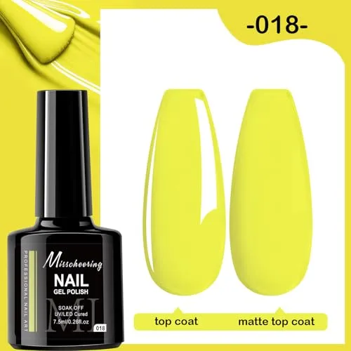 7.5ml Gel Nail Polish,1 Pcs High Gloss Long Lasting Gel Polish, UV LED Soak-Off Nail Polish Gel for Manicure Salon DIY (018, 7.5ml)