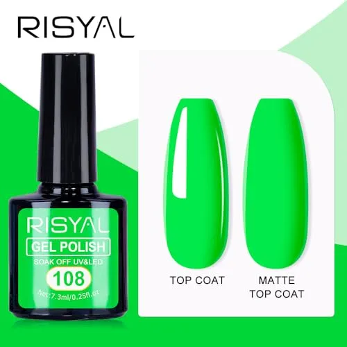 7.3ml Gel Nail Polish,1 Pcs High Gloss Long Lasting Gel Polish, UV LED Soak-Off Nail Polish Gel for Manicure Salon DIY (108, 7.3ml)