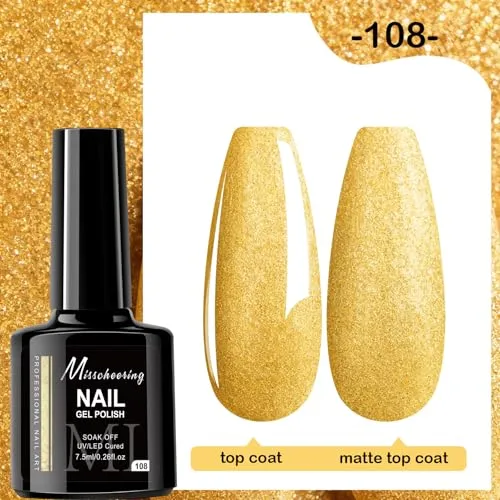 7.5ml Gel Nail Polish,1 Pcs High Gloss Long Lasting Gel Polish, UV LED Soak-Off Nail Polish Gel for Manicure Salon DIY (108, 7.5ml)