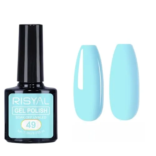 7.3ml Gel Nail Polish,1 Pcs High Gloss Long Lasting Gel Polish, UV LED Soak-Off Nail Polish Gel for Manicure Salon DIY (49, 7.3ml)
