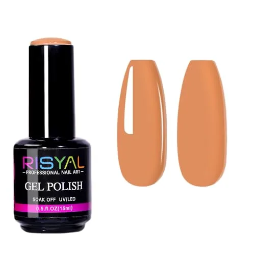 15ml Nude Gel Nail Polish,1 Pcs High Gloss Long Lasting Beige Gel Polish, UV LED Soak-Off Nail Polish Gel for Manicure Salon DIY (RL22, 15ml)