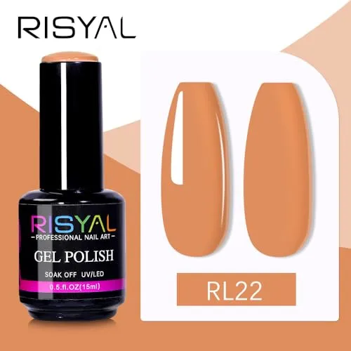 15ml Nude Gel Nail Polish,1 Pcs High Gloss Long Lasting Beige Gel Polish, UV LED Soak-Off Nail Polish Gel for Manicure Salon DIY (RL22, 15ml)