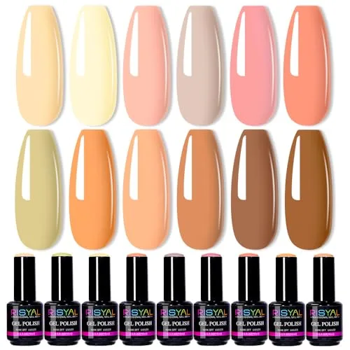 15ml Nude Gel Nail Polish,1 Pcs High Gloss Long Lasting Beige Gel Polish, UV LED Soak-Off Nail Polish Gel for Manicure Salon DIY (RL22, 15ml)