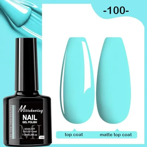 7.5ml Gel Nail Polish,1 Pcs High Gloss Long Lasting Gel Polish, UV LED Soak-Off Nail Polish Gel for Manicure Salon DIY (100, 7.5ml)