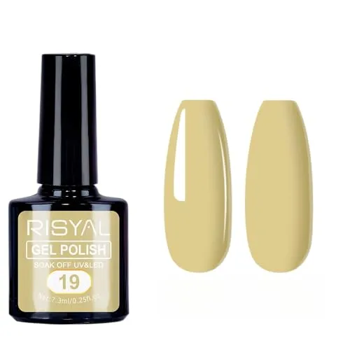 7.3ml Gel Nail Polish,1 Pcs High Gloss Long Lasting Gel Polish, UV LED Soak-Off Nail Polish Gel for Manicure Salon DIY (19, 7.3ml)