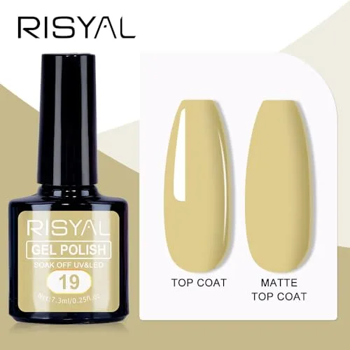 7.3ml Gel Nail Polish,1 Pcs High Gloss Long Lasting Gel Polish, UV LED Soak-Off Nail Polish Gel for Manicure Salon DIY (19, 7.3ml)