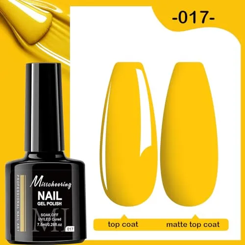 7.5ml Gel Nail Polish,1 Pcs High Gloss Long Lasting Gel Polish, UV LED Soak-Off Nail Polish Gel for Manicure Salon DIY (017, 7.5ml)