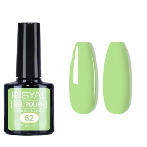 7.3ml Gel Nail Polish,1 Pcs High Gloss Long Lasting Gel Polish, UV LED Soak-Off Nail Polish Gel for Manicure Salon DIY (62, 7.3ml)