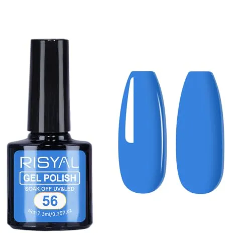 7.3ml Gel Nail Polish,1 Pcs High Gloss Long Lasting Gel Polish, UV LED Soak-Off Nail Polish Gel for Manicure Salon DIY (56, 7.3ml)