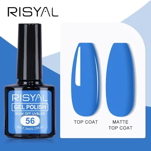 7.3ml Gel Nail Polish,1 Pcs High Gloss Long Lasting Gel Polish, UV LED Soak-Off Nail Polish Gel for Manicure Salon DIY (56, 7.3ml)