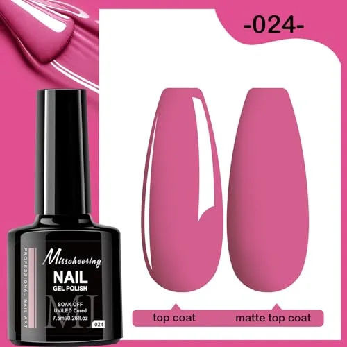 7.5ml Gel Nail Polish,1 Pcs High Gloss Long Lasting Gel Polish, UV LED Soak-Off Nail Polish Gel for Manicure Salon DIY (024, 7.5ml)
