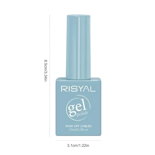 Baby Blue Gel Polish,1 Pcs High Gloss Long Lasting Pastel Sky Blue Gel Nail Polish, UV LED Soak-Off Nail Polish Gel for Manicure Salon DIY (41#, 15ml)