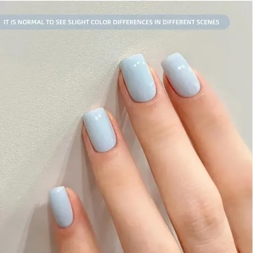 Baby Blue Gel Polish,1 Pcs High Gloss Long Lasting Pastel Sky Blue Gel Nail Polish, UV LED Soak-Off Nail Polish Gel for Manicure Salon DIY (41#, 15ml)