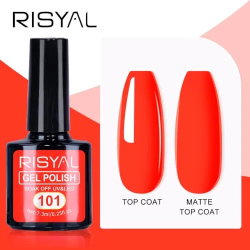7.3ml Gel Nail Polish,1 Pcs High Gloss Long Lasting Gel Polish, UV LED Soak-Off Nail Polish Gel for Manicure Salon DIY (101, 7.3ml)