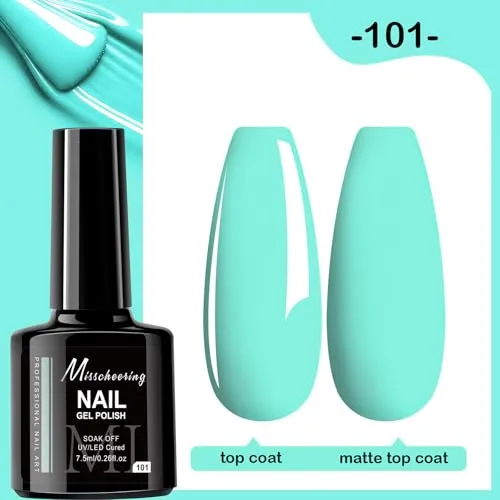 7.5ml Gel Nail Polish,1 Pcs High Gloss Long Lasting Gel Polish, UV LED Soak-Off Nail Polish Gel for Manicure Salon DIY (101, 7.5ml)