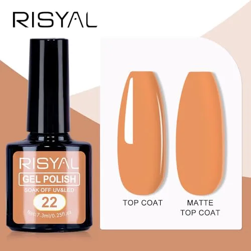 7.3ml Gel Nail Polish,1 Pcs High Gloss Long Lasting Gel Polish, UV LED Soak-Off Nail Polish Gel for Manicure Salon DIY (22, 7.3ml)