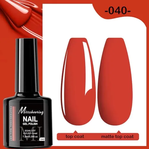 7.5ml Gel Nail Polish,1 Pcs High Gloss Long Lasting Gel Polish, UV LED Soak-Off Nail Polish Gel for Manicure Salon DIY (040, 7.5ml)