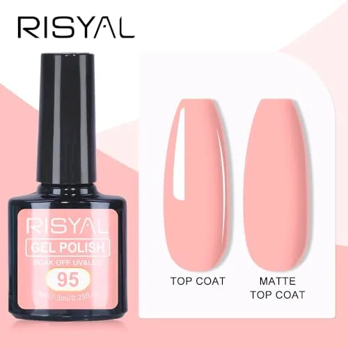 7.3ml Gel Nail Polish,1 Pcs High Gloss Long Lasting Gel Polish, UV LED Soak-Off Nail Polish Gel for Manicure Salon DIY (95, 7.3ml)