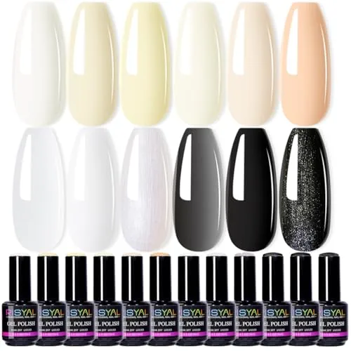 15ml Black Gel Nail Polish,1 Pcs High Gloss Long Lasting Gel Polish, UV LED Soak-Off Nail Polish Gel for Manicure Salon DIY (RL11, 15ml)