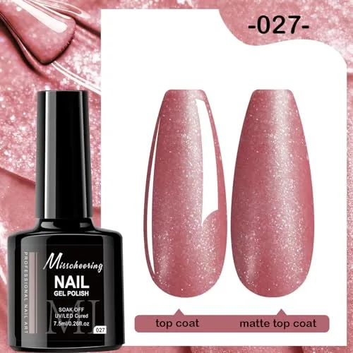 7.5ml Gel Nail Polish,1 Pcs High Gloss Long Lasting Gel Polish, UV LED Soak-Off Nail Polish Gel for Manicure Salon DIY (027, 7.5ml)