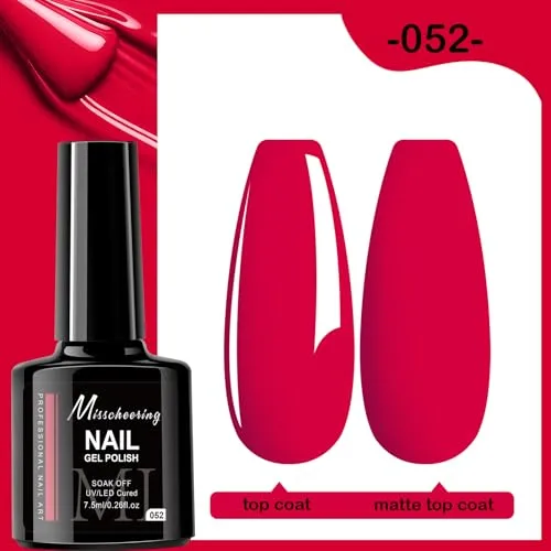 7.5ml Gel Nail Polish,1 Pcs High Gloss Long Lasting Gel Polish, UV LED Soak-Off Nail Polish Gel for Manicure Salon DIY (052, 7.5ml)