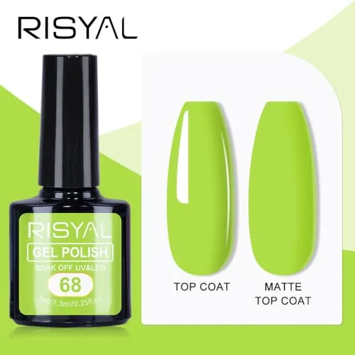 7.3ml Gel Nail Polish,1 Pcs High Gloss Long Lasting Gel Polish, UV LED Soak-Off Nail Polish Gel for Manicure Salon DIY (68, 7.3ml)