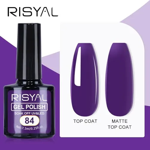 7.3ml Gel Nail Polish,1 Pcs High Gloss Long Lasting Gel Polish, UV LED Soak-Off Nail Polish Gel for Manicure Salon DIY (84, 7.3ml)