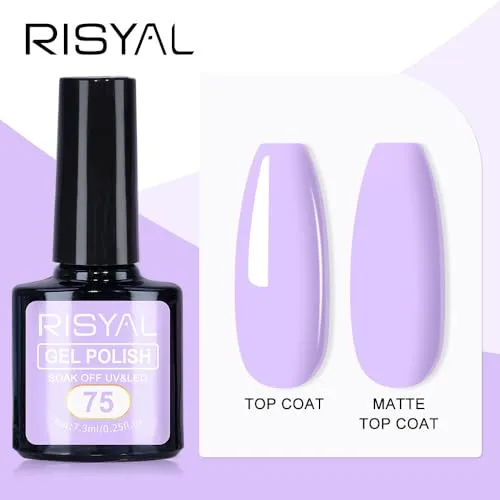 7.3ml Gel Nail Polish,1 Pcs High Gloss Long Lasting Gel Polish, UV LED Soak-Off Nail Polish Gel for Manicure Salon DIY (75, 7.3ml)