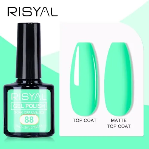 7.3ml Gel Nail Polish,1 Pcs High Gloss Long Lasting Gel Polish, UV LED Soak-Off Nail Polish Gel for Manicure Salon DIY (88, 7.3ml)