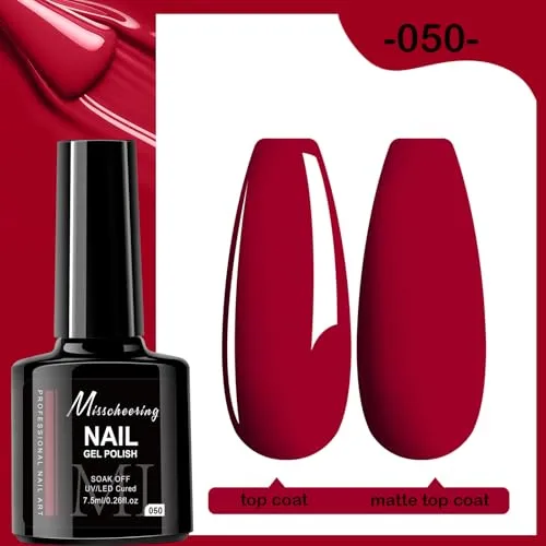 7.5ml Gel Nail Polish,1 Pcs High Gloss Long Lasting Gel Polish, UV LED Soak-Off Nail Polish Gel for Manicure Salon DIY (050, 7.5ml)
