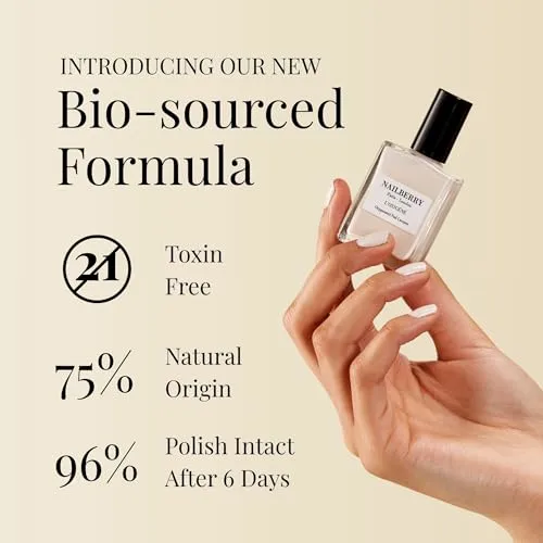 Nailberry L'Oxygéné Oxygenated Nail Lacquer | Mint | Soft Sage Green | UV Protected Long-Wear Nail Polish | 12-Free | Vegan | Certified Halal | Cruelty & Gluten Free | 15 ml