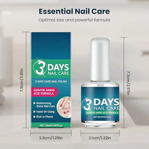 3 Days Nail Care Oil, 2026 New Keratin Nail Care for Nails, Multi functional Moisturizing Nail Oil for Nail Care (3 PCS)