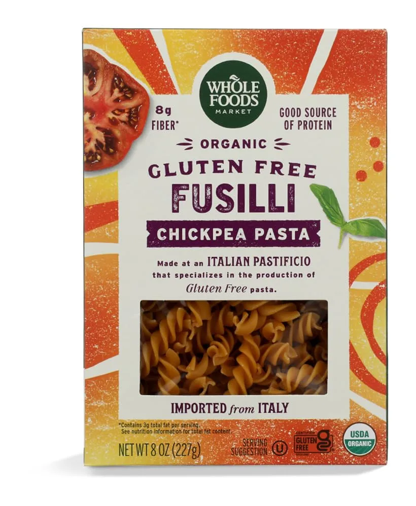WHOLE FOODS MARKET Organic Fusilli Chickpea Pasta, 8 OZ
