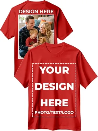 Custom T Shirts for Men Women Design Your Own Front Back Print Customized Shirt Image/Text/Photo Personalized Cotton T-Shirts