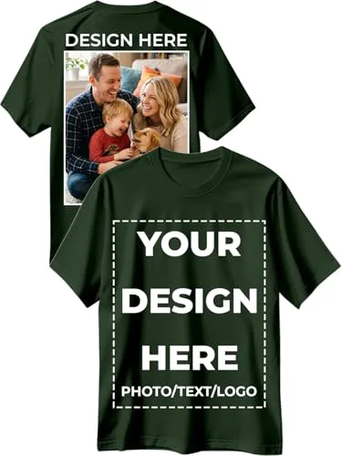 Custom T Shirts for Men Women Design Your Own Front Back Print Customized Shirt Image/Text/Photo Personalized Cotton T-Shirts