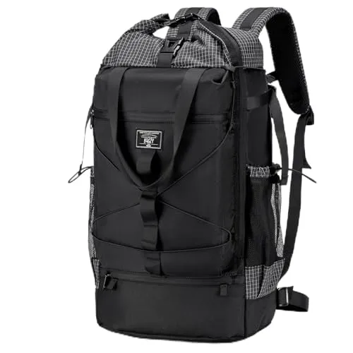 40x30x15cm Personal Item Travel Bag Underseat Travel Bag 17x13x6 Personal Item Backpack Lightweight Casual Rolltop Laptop Backpack 17 in Carry on Luggage Flight Approved for Men and Women Black