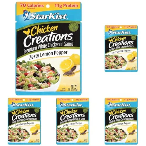 StarKist Chicken Creation Zesty Lemon Pepper, Single Serve Pouch, 2.6 oz (Pack of 5)