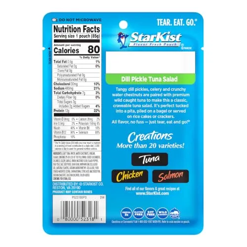 StarKist Tuna Creations Dill Pickle Tuna Salad, 3oz Pouch, 2-Pack