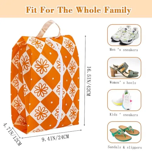 Sanlykate Shoe Bags for Travel, 6 Pack Shoe Organizer with Zipper Closure, Large Capacity Shoe Storage with Handle, Water Repellent Portable Shoe Pouch Essentials