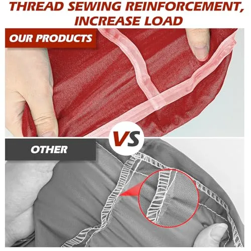 Isink Laundry Bag, 2 Pack Travel Laundry Bags for Dirty Clothes, Large Laundry Bags for Camping & Traveling, Dirty Clothes Travel Bag, 24" x 36" (Black + Red)