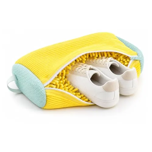 Shoe Washing Machine Bags, 360°Deep Clean Reusable Shoe Cleaning Bag Yellow