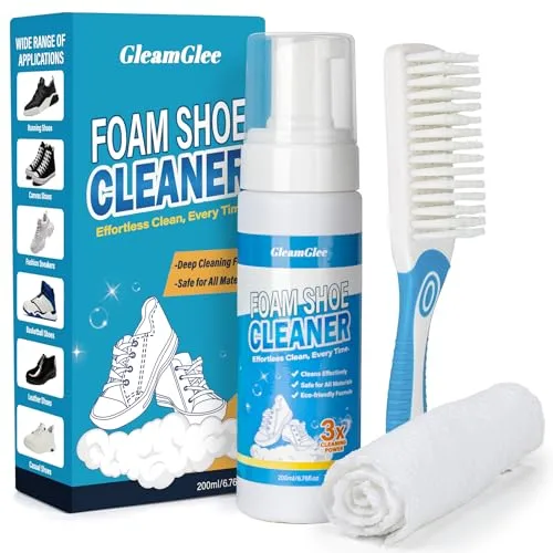 Shoe Cleaner, No-Rinse Deep-Cleaning Foam, Revives White Sneaker Fast