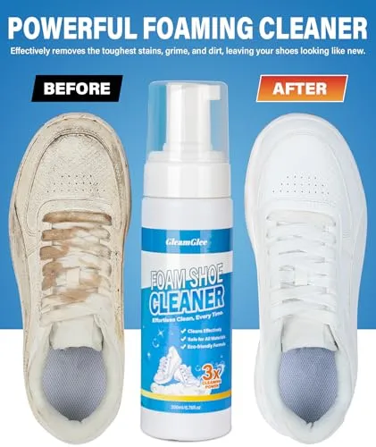 Shoe Cleaner, No-Rinse Deep-Cleaning Foam, Revives White Sneaker Fast