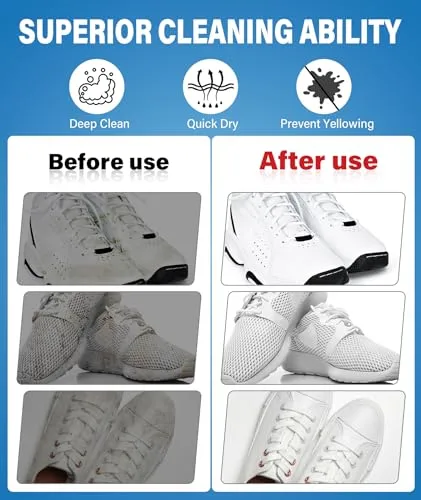 Shoe Cleaner, No-Rinse Deep-Cleaning Foam, Revives White Sneaker Fast