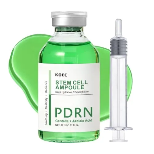KOEC Centella PDRN Stem Cell Ampoule,Anti Aging Microneedling Serum Booster for Wrinkle and Fine Lines, Firmness & Skin Elasticity, 30ML