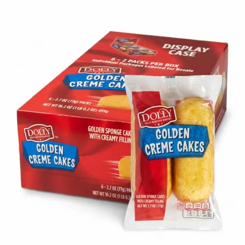 Dolly Madison Golden Creme Filled Snack Cakes, 6 Individually Wrapped Twin Packs